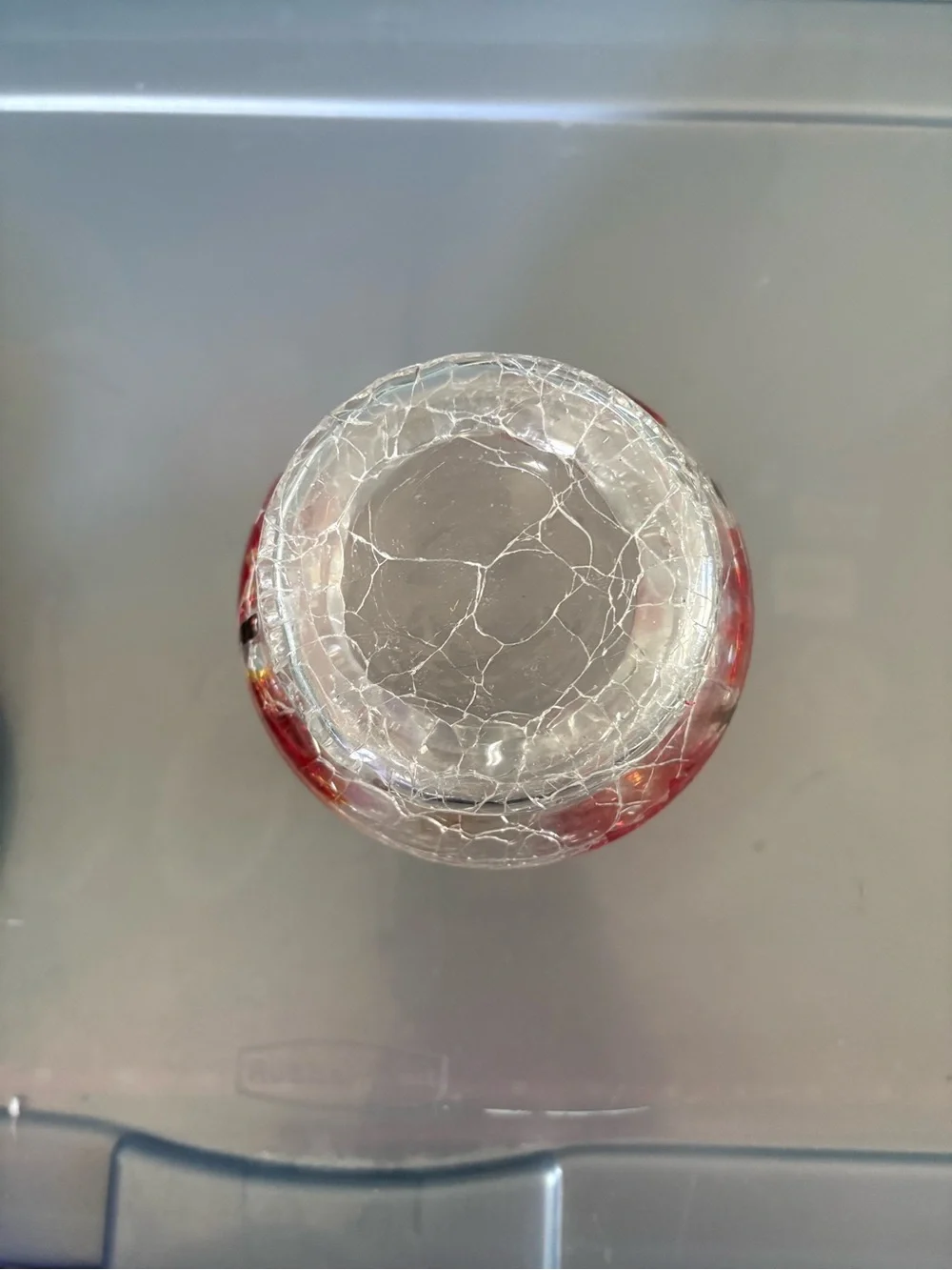 Glass autumn fall decorative vase with leaves